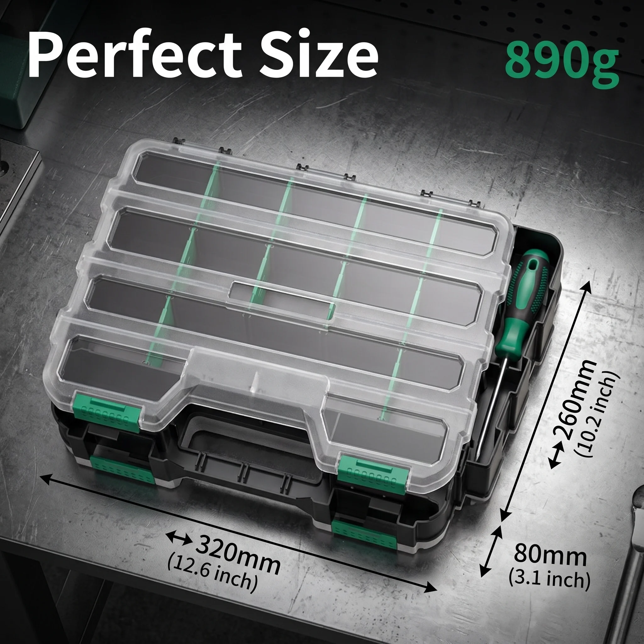 34 Grids Double Layer Tool Box Portable Hardware Storage Organizer Removable Dividers Plastic Screw Nail Drill Bit Parts Case