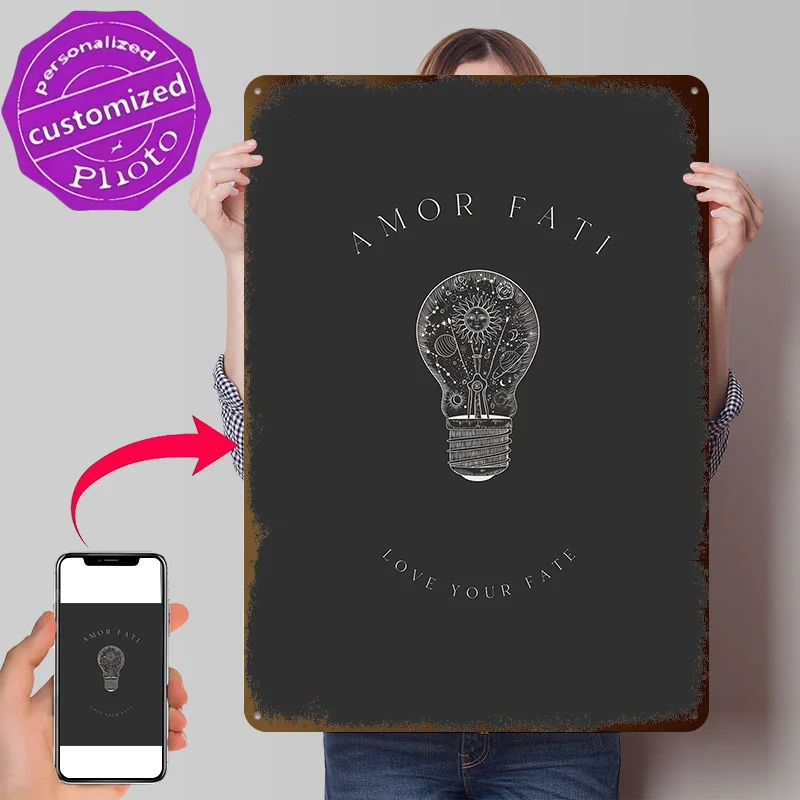 Marcus Aurelius Amor Fati Metal Poster Perfect Gift for Fans Lovers Personalized Wall Art Metal Sign for Room Ornaments Decor