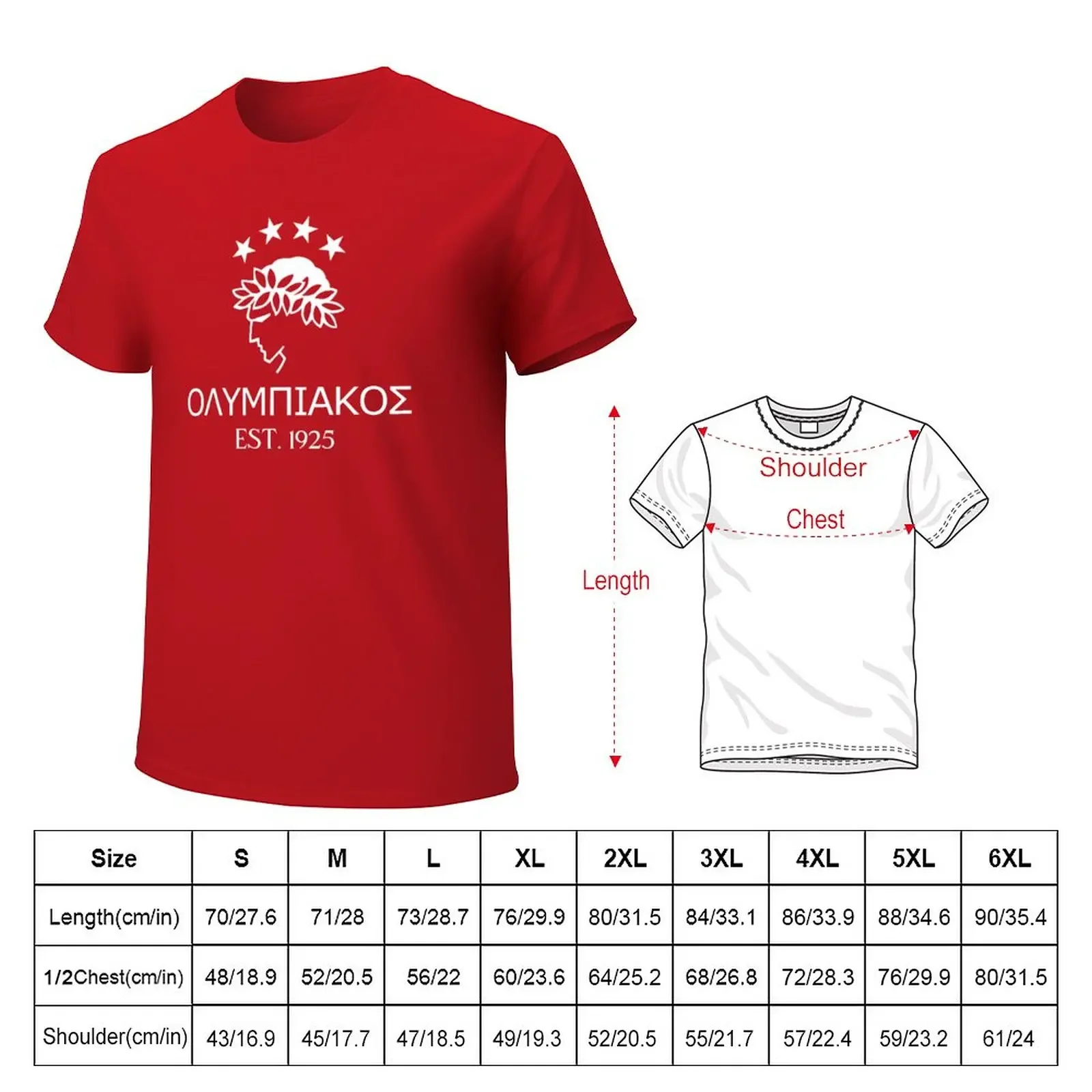 Olympiakos greek white T-Shirt cute tops shirts graphic tees plain t shirts men