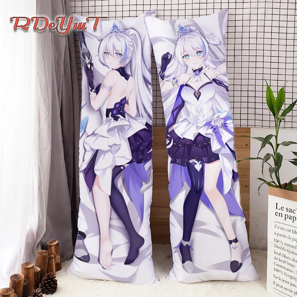 Game Honkai Impact 3 Kiana Kaslana Dakimakura Hugging Body Home Bedding Pillow Cover Case Decorative Peach Skin Pillowcases Gift