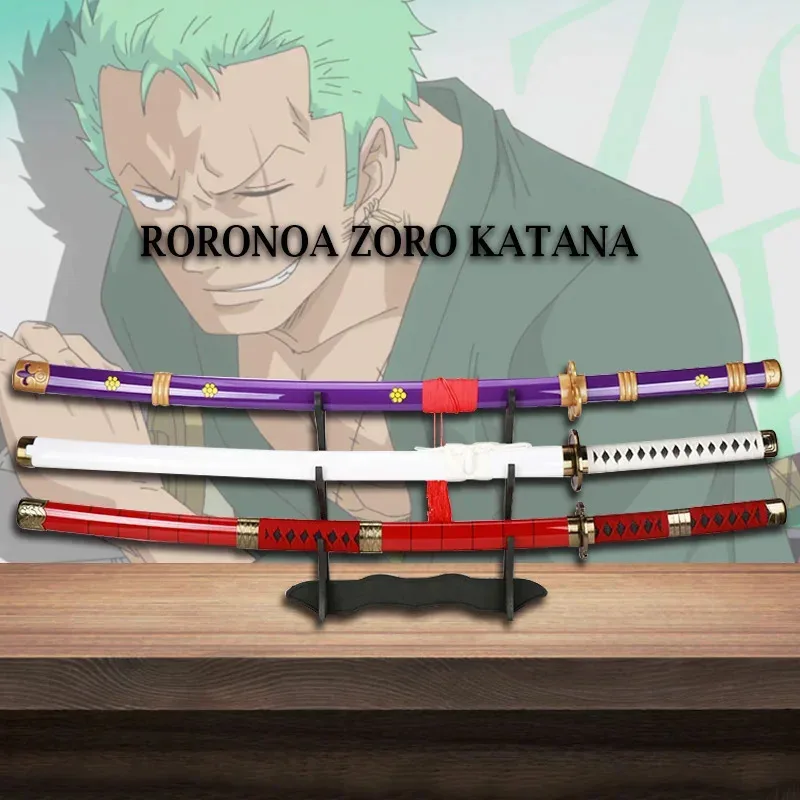 Espada de Anime Roronoa Zoro Katana, accesorios de personajes Enma Purple Sandai Kitetsu, hoja de bambú NM35, 104Cm