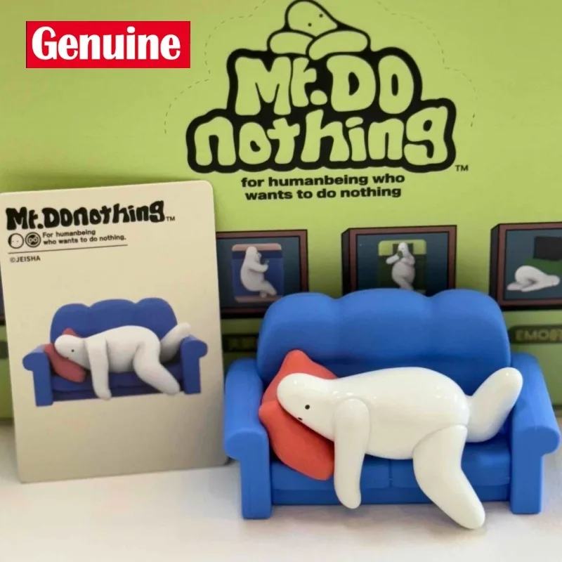 Tuan yang Asli Donothing Tuan Malas. Berbaring Datar Rumah Kotak Buta Internet Patung Terkenal Dekorasi Desktop Kantor Mainan Koleksi