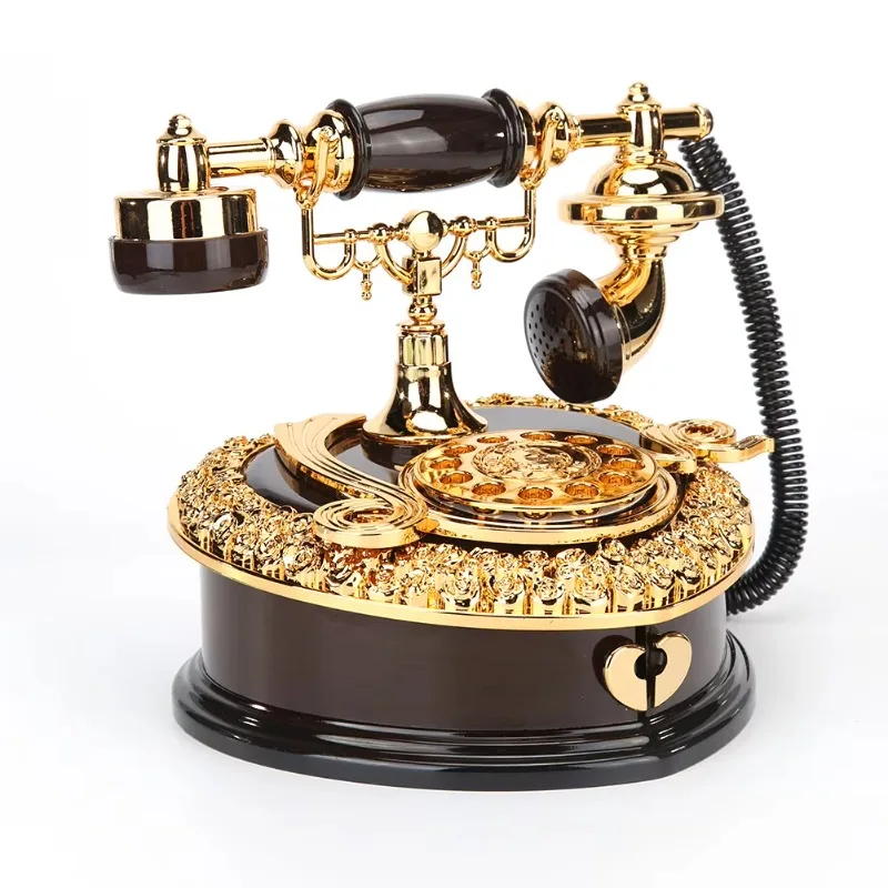 Retro European mobile phone styling music box creative gift jewelry storage