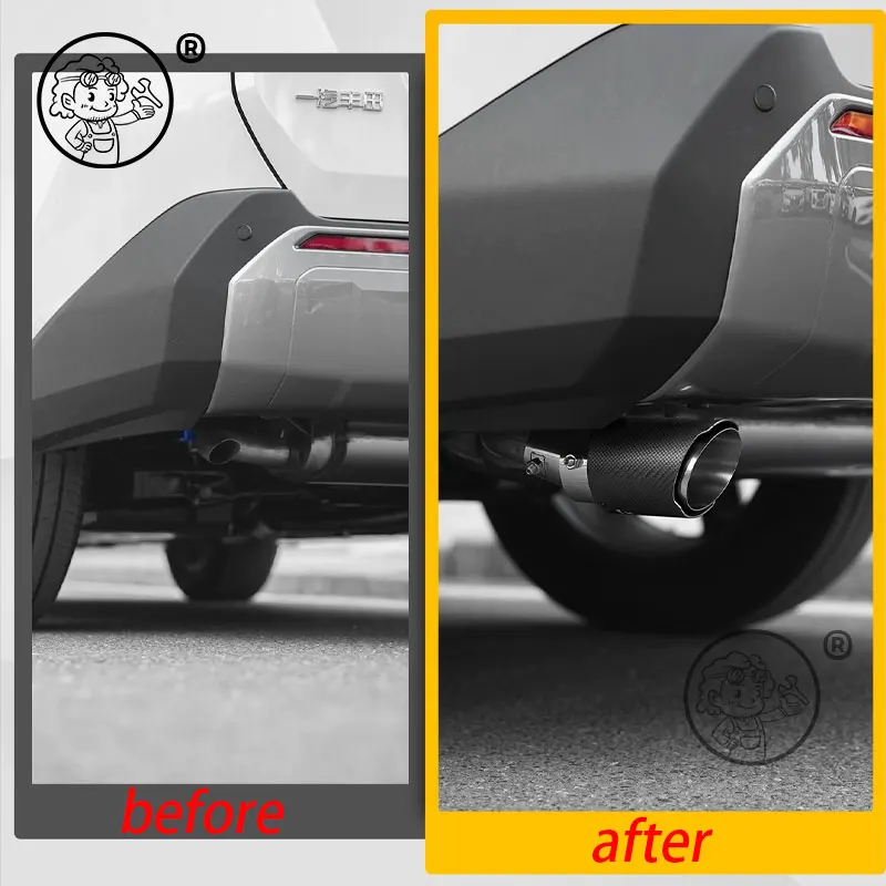For Toyota RAV4 XA60 6TH 2026 2027 Car Carbon Fiber Muffler Exhaust Pipe Mount Exhaust tip cover Car Styling Accessories