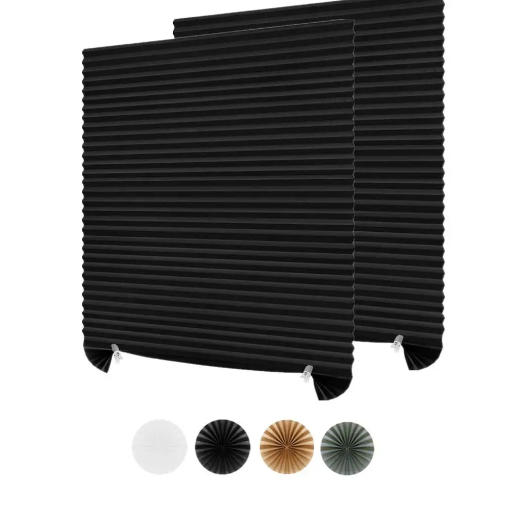 Cut to Size Blackout Pleated Paper Blind Easy Install No Drill Adhesive Paper Shades Cordless Stick On Blackout Window Blinds