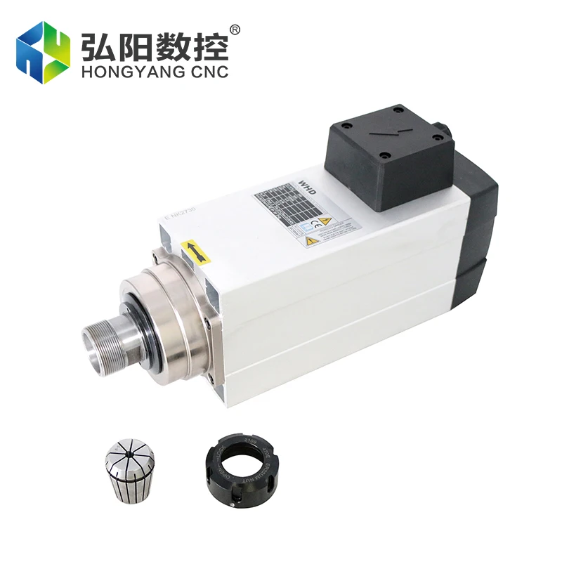 CNC 스퀘어 공랭식 스핀들 모터, CNC 라우터 조각 밀링 기계용, 6.0KW ER32, 220v, 380v, 18000rpm, 300HZ