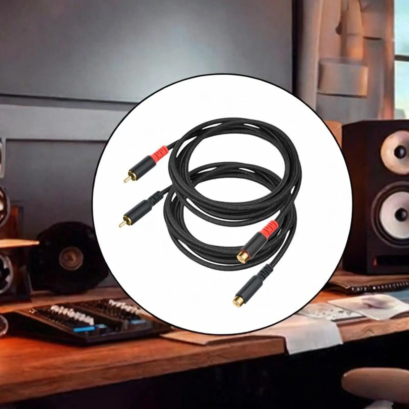 كابل تمديد RCA اتصال صوتي قوي للميكروفون البث المباشر سماعة الرأس معدات ستيريو خلاطات مكبرات الصوت