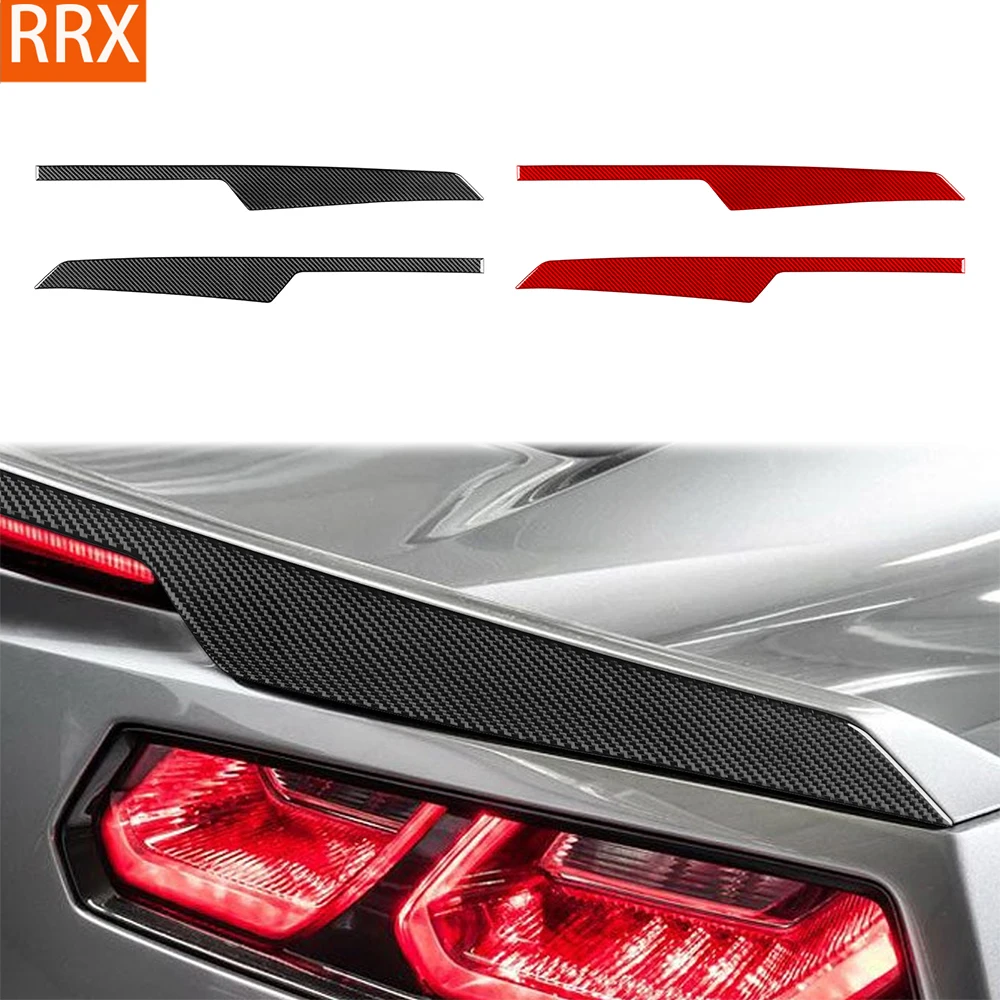For Chevrolet Corvette C7 ZR1 Z06 2014-2019 Real Carbon Fiber Sticker Rear Tail Wing Panel Trim Cover Car Accessories Decorative