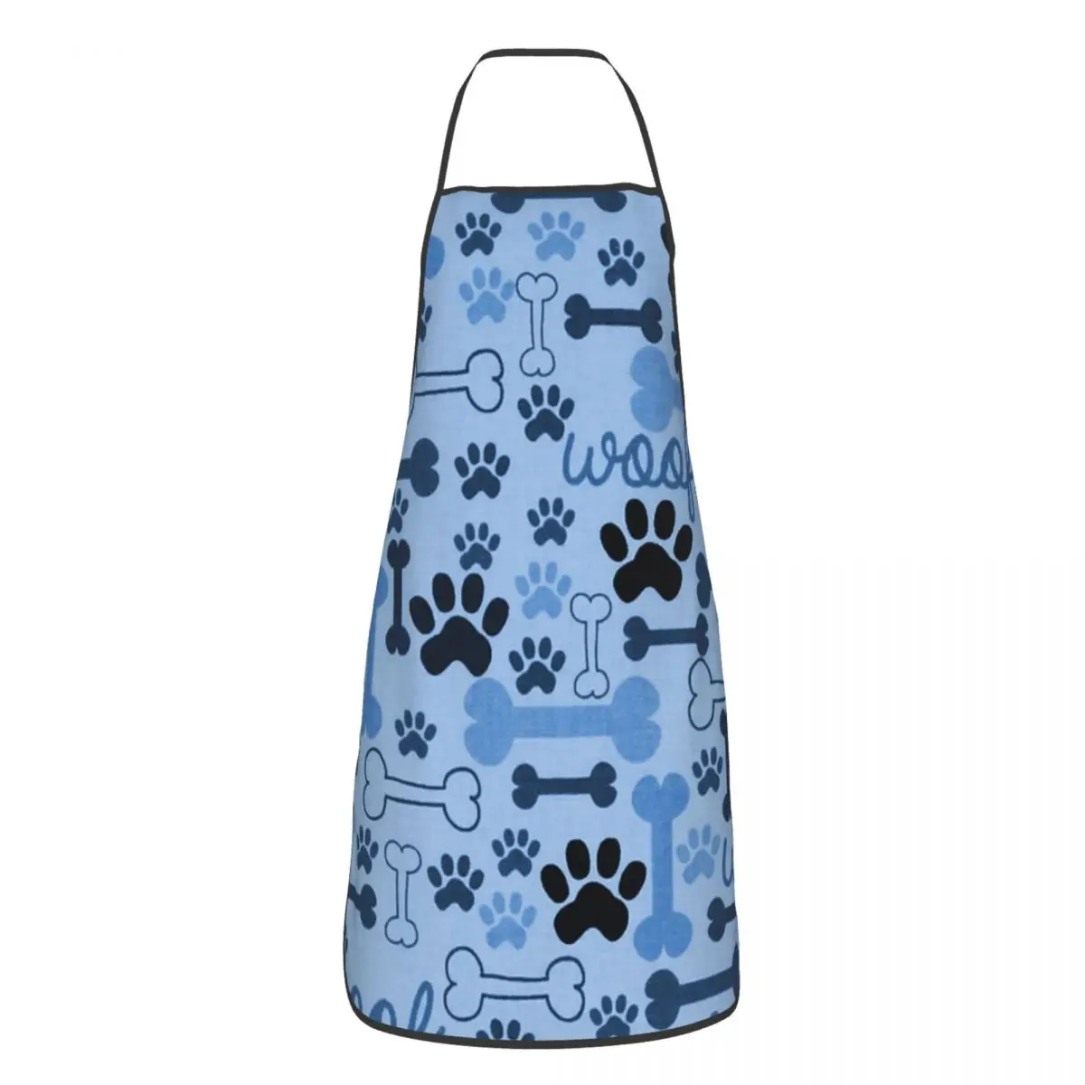 Custom Dog Bones And Paw Prints Pattern Apron Women Unisex Bib Animal Footprint Cooking Kitchen Tablier Cuisine Chef Painting