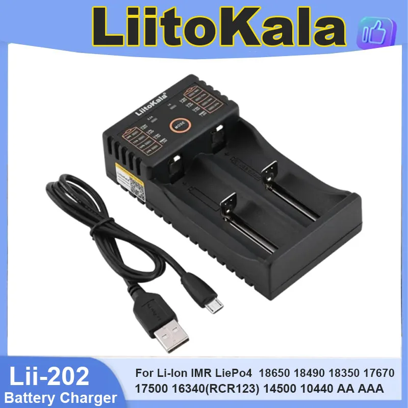 

Умное зарядное устройство LiitoKala Lii-202 18650 для 1,2 В/3,7 В/3,2 В/3,85 В 21700 20700 2665014500 16340 NiMH