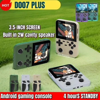 New D007 plus Portable Games Retro Video Handheld Game Console 3.5 inch IPS Screen 640x480 Android Linux System Player PSP Gift