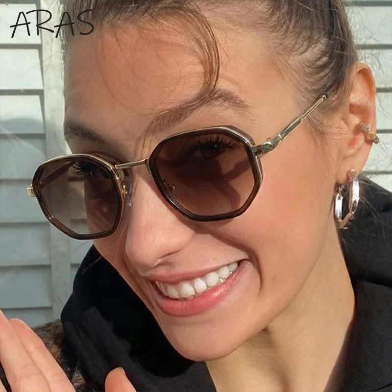Small Frame Octagon Punk Sunglasses Women Luxury Brand Retro Geometric Metal Fashion Shades Vintage Sun Glasses Driving Eyewear