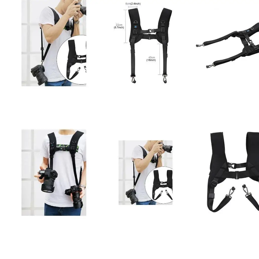 31ba Quick relection اثنين من الأشرطة كاميرا تسخير لكاميرات DSLR SLR القابلة للتعديل مع tethers السلامة