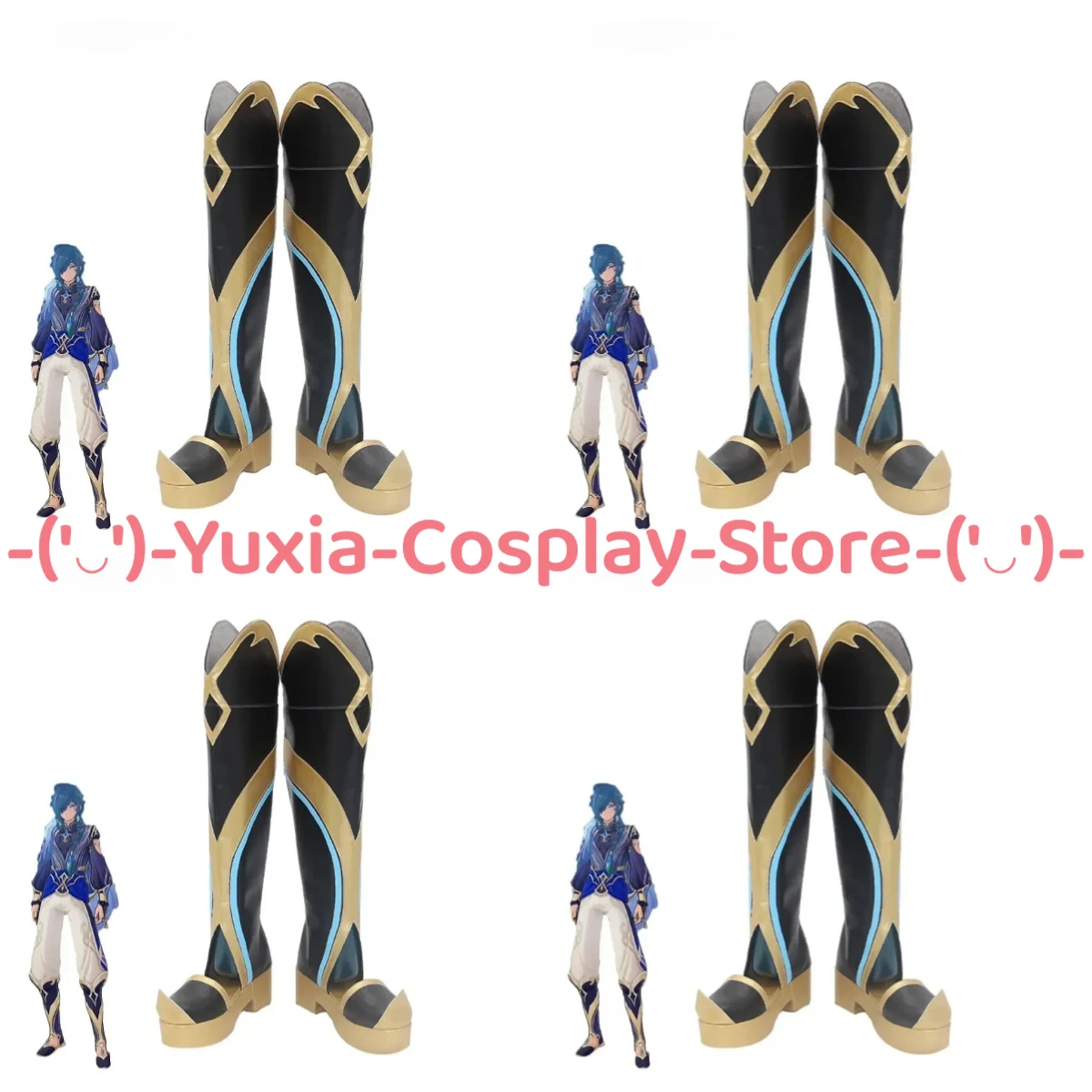 

Юксиакосплей! Genshin Impact Kaeya Обувь для косплея Аниме Игровой персонаж Опора Сапоги из искусственной кожи Хэллоуин Карнавальный костюм для вечеринки