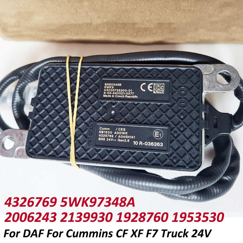 

4326769 5WK97348A 2006243 2139930 1928760 1953530 New Nox Sensor Nitrogen Oxide Sensor For DAF For Cummins CF XF F7 Truck 24V
