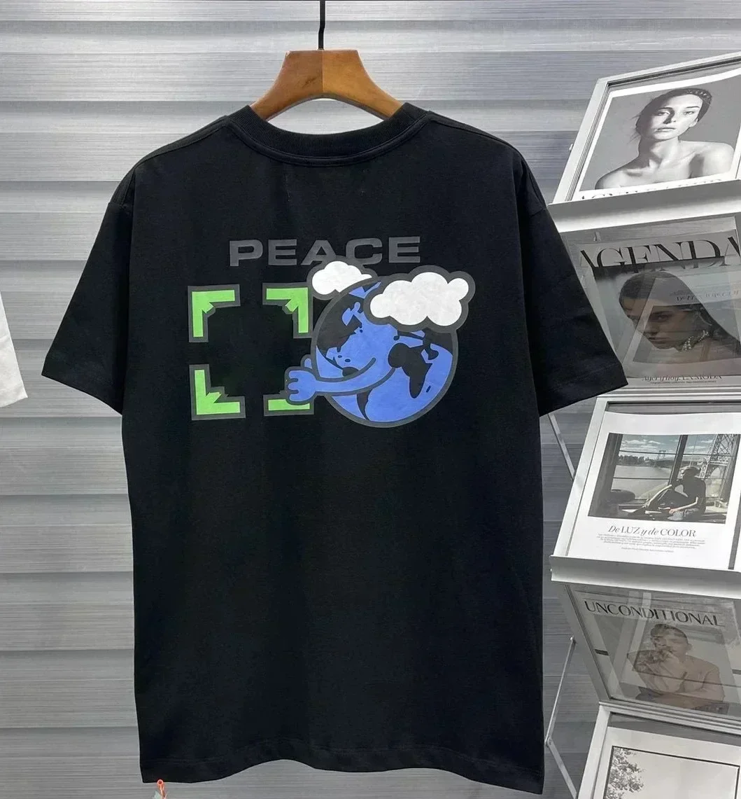 

OFF white Trendy brands Cotton Crew Neck T-Shirt for Men and Women High End Leisure Brand Logo Print Clothing Oversized S-7XL