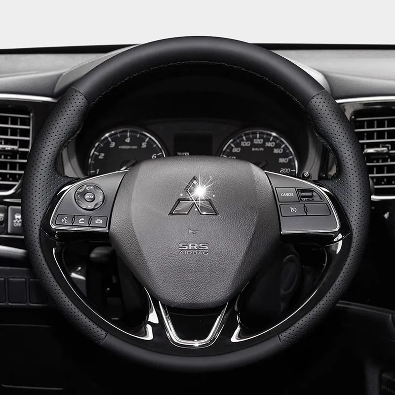 Hand-stitched carbon fibre genuine Leather Car steering wheel For Mitsubishi Outlander 2016 - 2019 ASX18 Eclipse Cross 2018