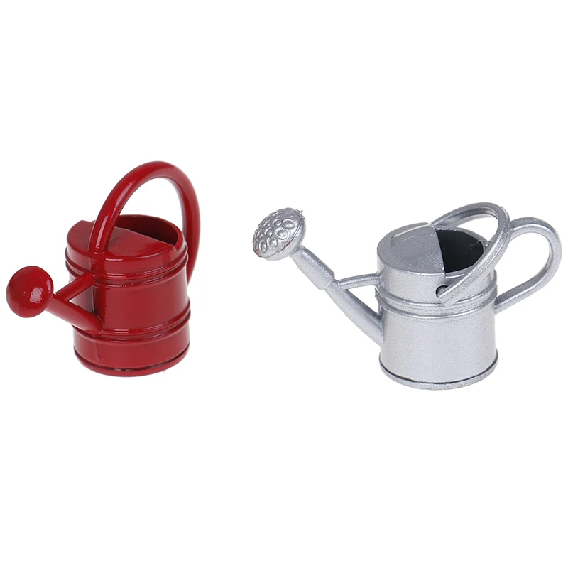 1Pc 1:12 Dollhouse miniature metal watering can model dollhouse accessories
