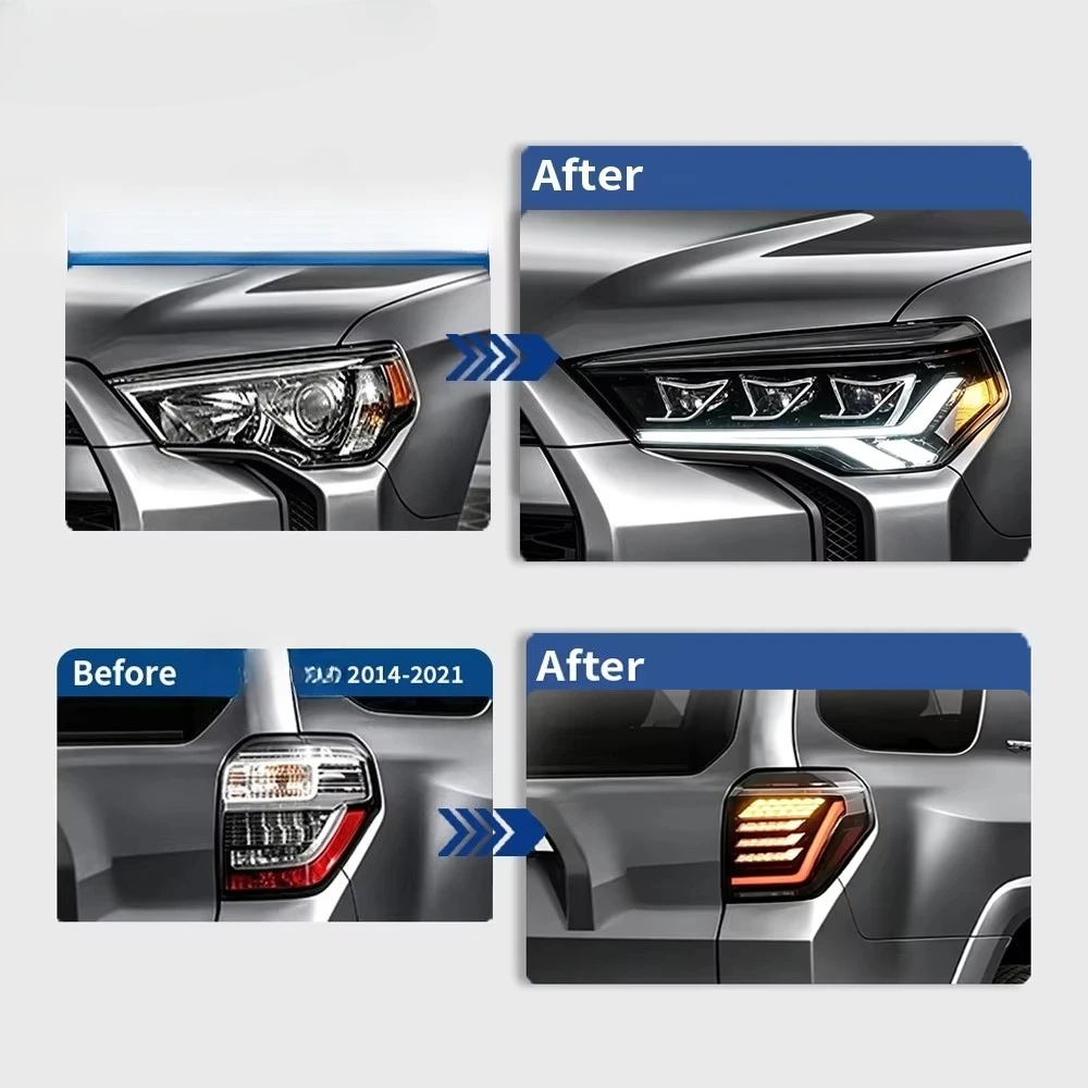 Headlight Taillight 2014-2021 Set Custom 5th Reflection Bowl Upgrade LED Dynamic Welcome Tail Lamp for