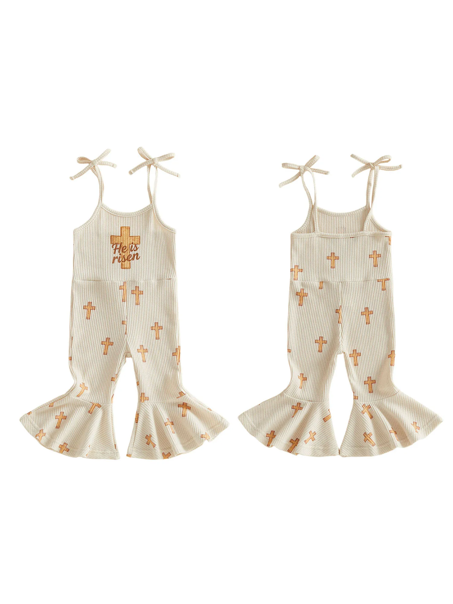 رومبير رائع لعيد الفصح للرضع مع زينة على شكل أرنب جميل وسروال أنيق على شكل جرس للفتيات الصغيرات #4