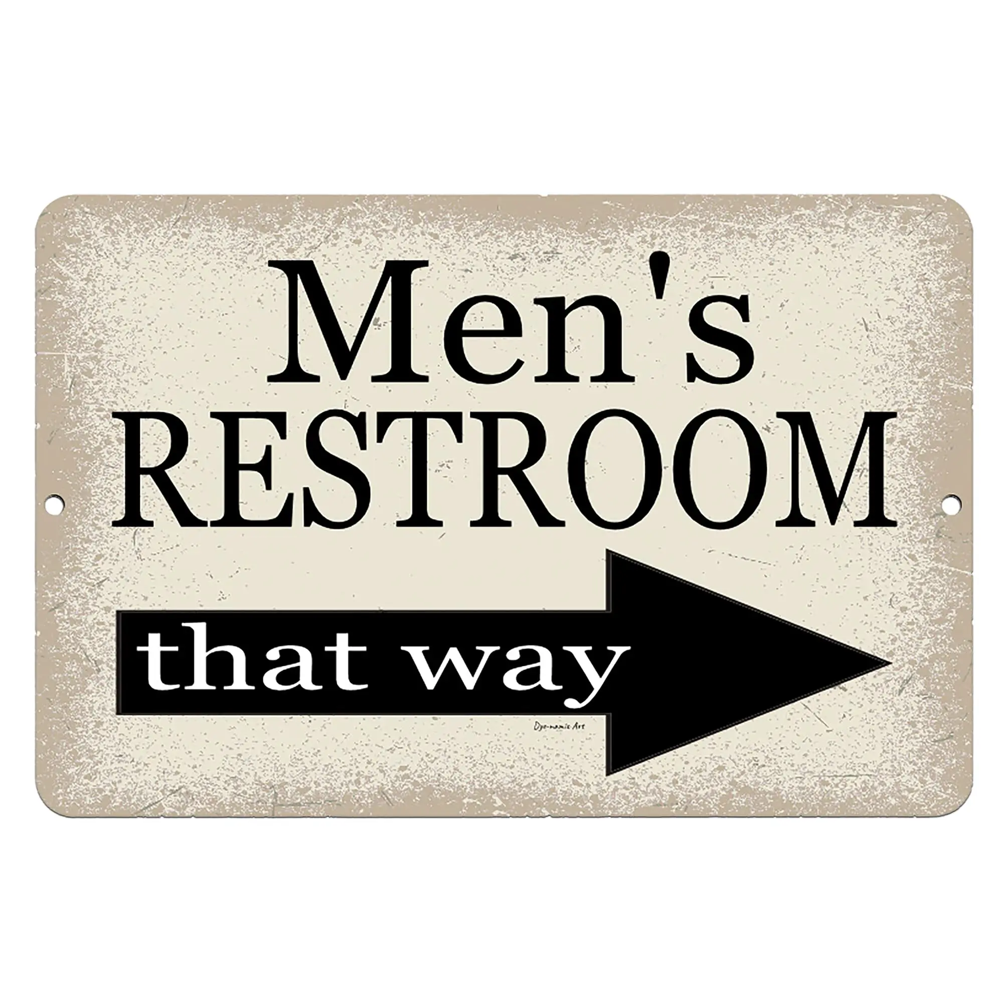 Dyenamic Art Mens Bathroom Sign Arrow to The Right 8x12 Metal Sign Home Decor Wedding Decor Restaurant Sign Pool Sign Easy Hangi