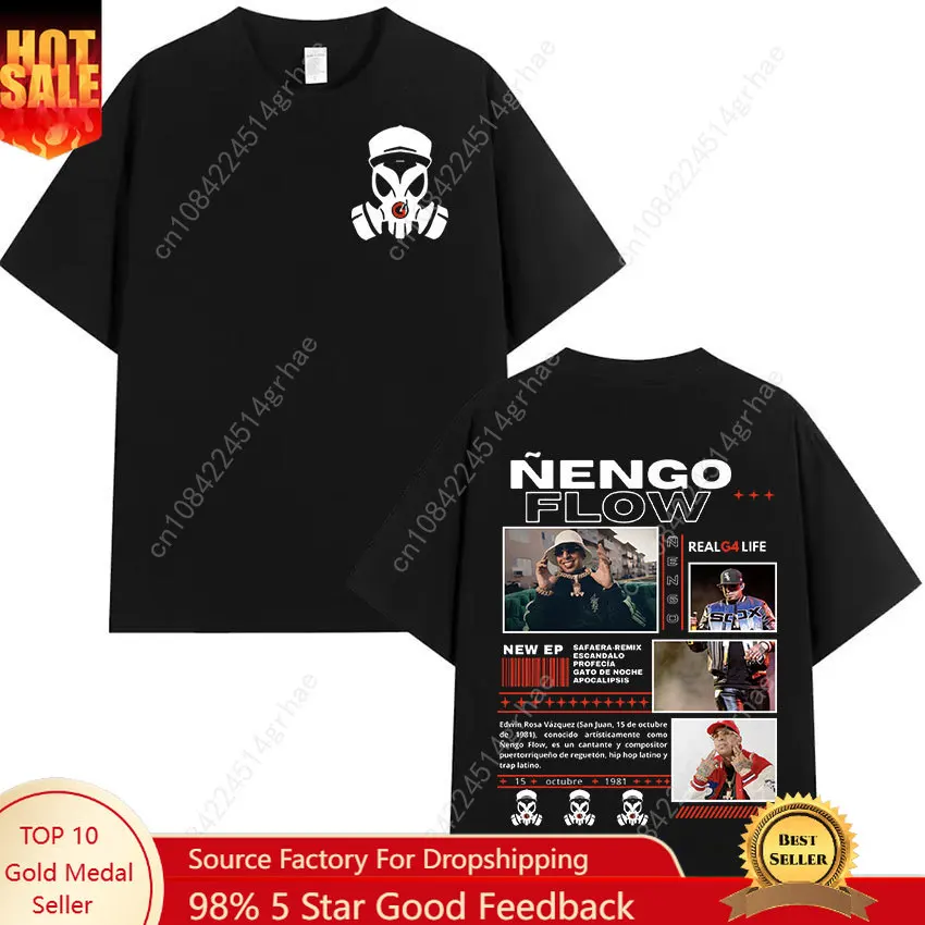 

Rapper NENGO FLOW PEAL G4 LIFE Tour 2025 Graphic Tee Shirts Men's Hip Hop Fashion Cotton Short Sleeve T-shirt Unisex Streetwear