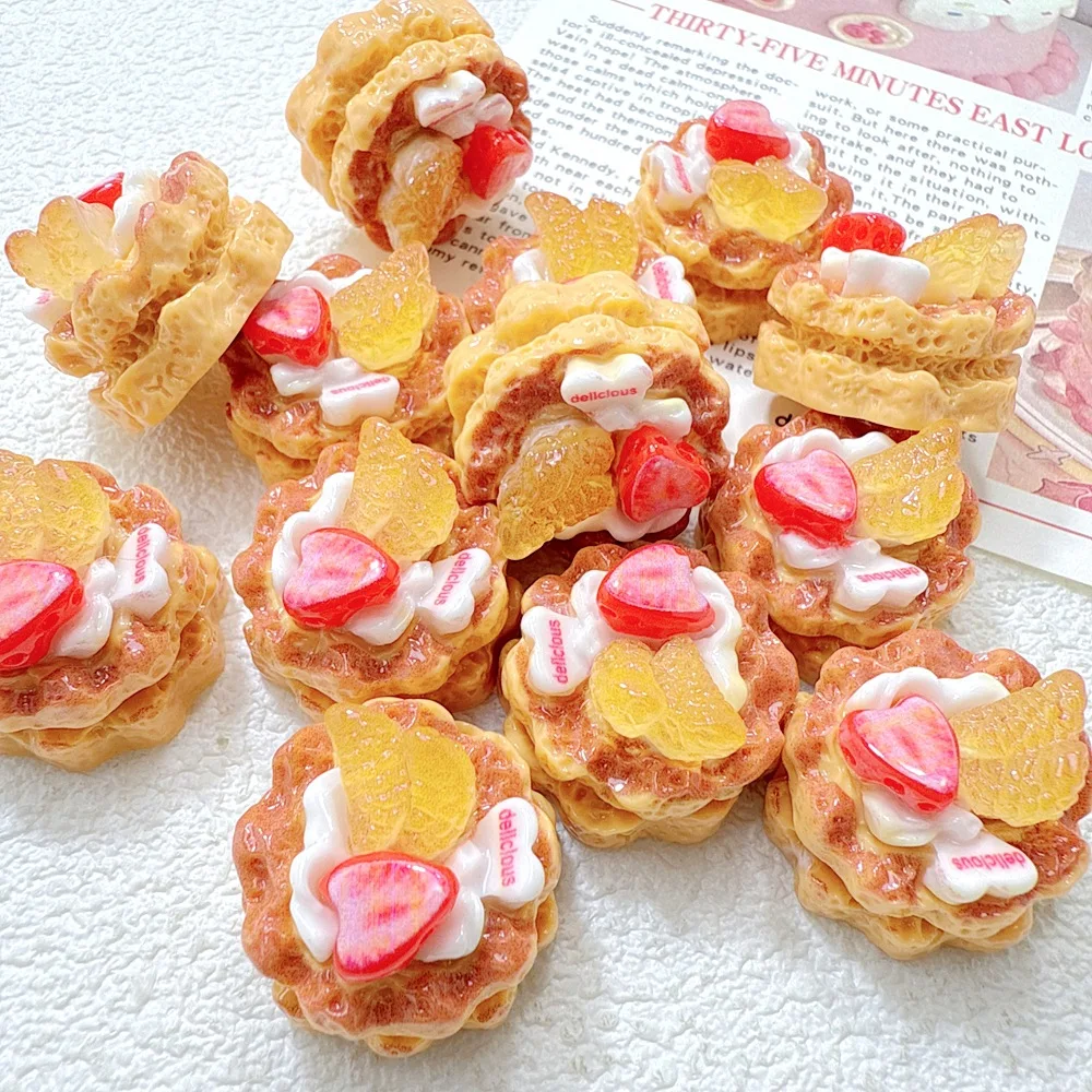 10/50pcs Simulated resin accessories,strawberries, oranges, cream cakes, DIY phone cases, perforated shoes, hair clips