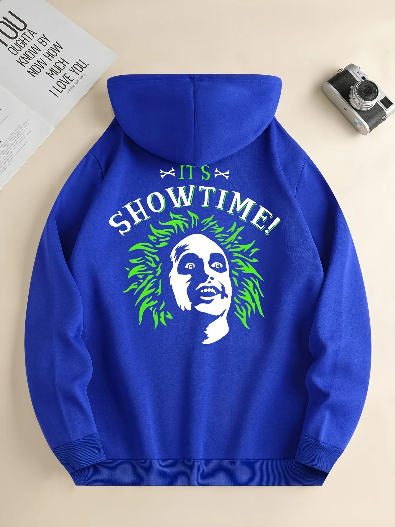 Funny Crazy Joker Clown Print Cotton Hoodie Men\'s Casual Pullover Sweatshirt With Kangaroo Pocket Suitable For Spring And Autumn