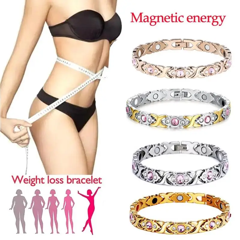 Magnetic Lymphatic Drainage Bracelet for Men Women Lymphatic Detox Zircon Bracelet Slimming Magnetic Therapy Health Care Gift
