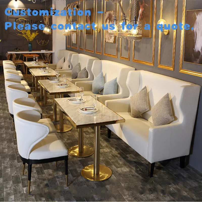 custom.Dining Marble Tables and Chairs Restaurant Sofa Sets Commercial Canteen Furniture Modern Fast Food Booth Seating