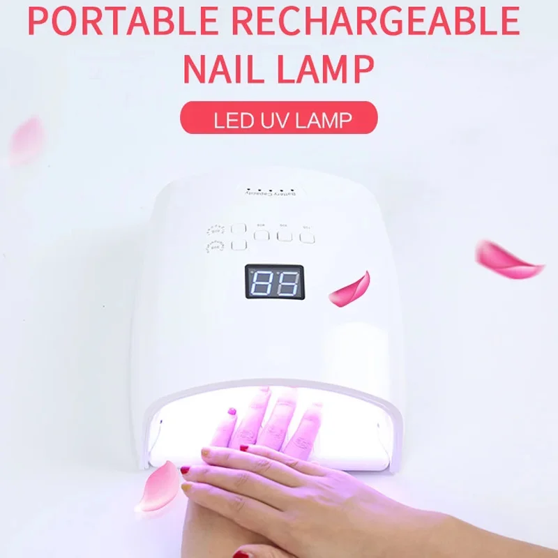 Apparecchio wireless professionale portatile per polimerizzazione delle dita, smalto per unghie, asciugatrice, batteria ricaricabile, lampada UV da tavolo a doppia luce a LED