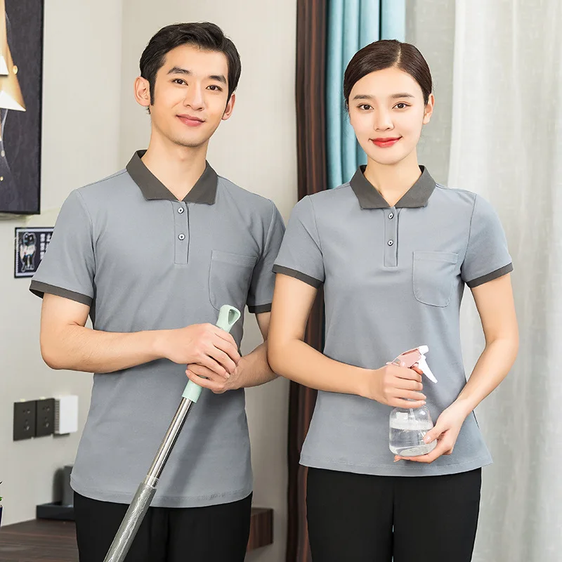 

Cleaning Aunt Work Clothes Women's Short-Sleeved Summer Hotel Room Attendant Housekeeping Property Cleaner Clothing