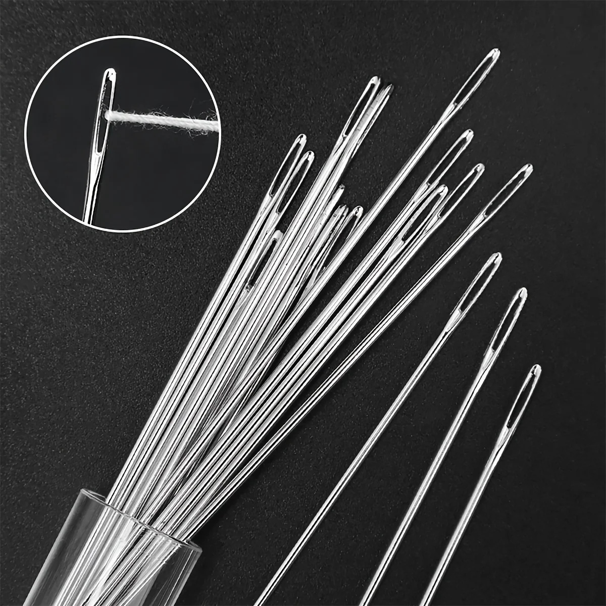 Large eye sewing needle,   The large needle hole makes it easy to thread, suitable for fine embroidery and cross-stitch.