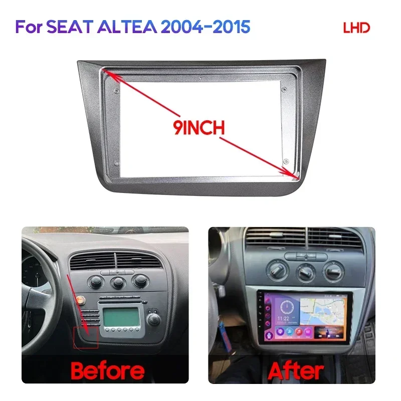 9 Inch Car Frame Fascia Adapter Canbus Box Decoder For SEAT ALTEA 2004-2015 LOEN 2005-2012 Android Radio Dash Fitting Panel Kit