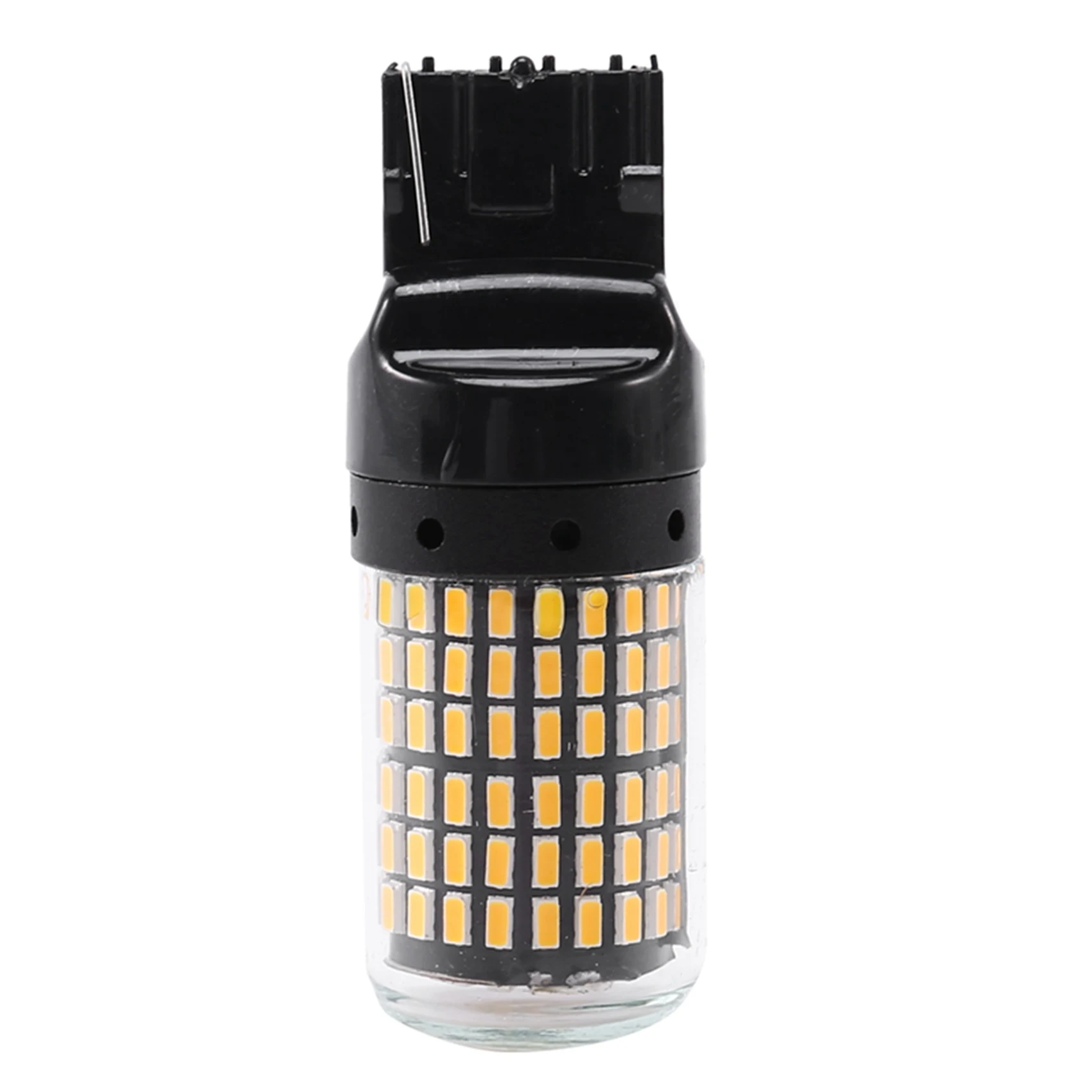 4Pcs Super Bright Canbus T20 7440 W21W Wy21W 144-Smd Reverse Light Turn Signal Light Bulbs,Black shell (yellow light)