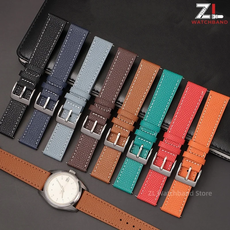 Hand-Made Palm Pattern Leather Watch Strap 18mm 20mm 22mmCalfskin Watchband for Omega for Seiko Wristband Quick Release Bracelet