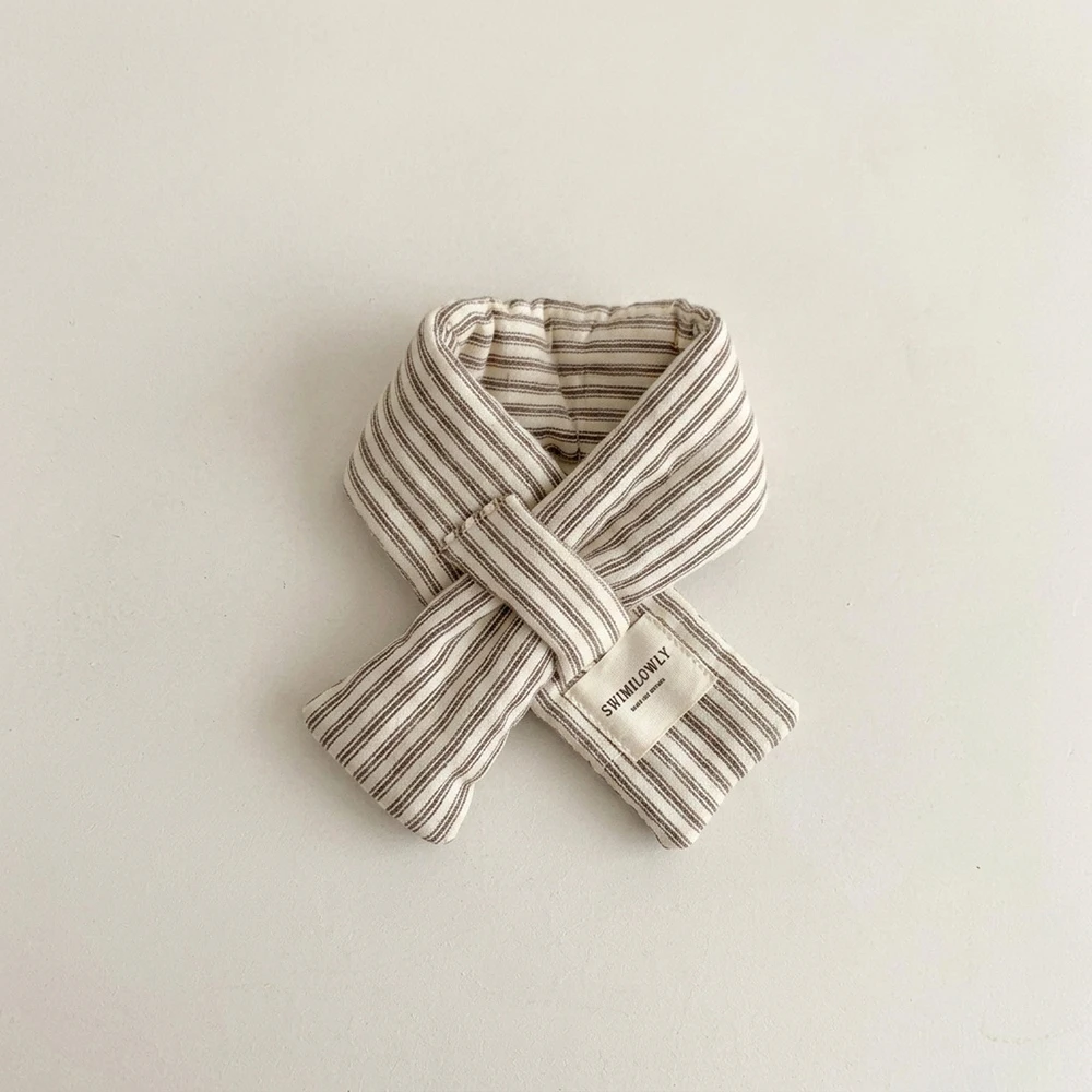 MILANCEL Children's Scarf 2-8T Striped Grid Warm Winter Kids Scarf 3 Colors Korean Version Girls Neckerchief