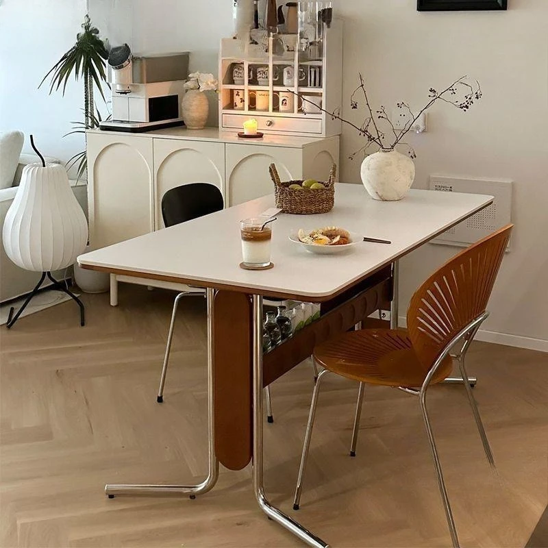 Slate dining table, modern simple rectangular solid wood