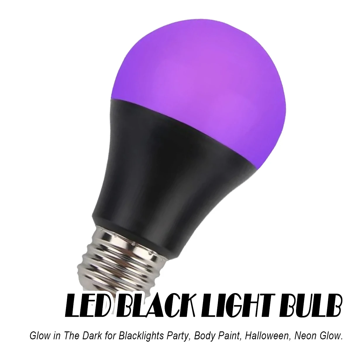 395NM E27 A19 Black Light Led Bulb 9W The Lamps Lamp Party Angle Decorative Globe UV Beam In Makeup White/Black Shell Atmosphere