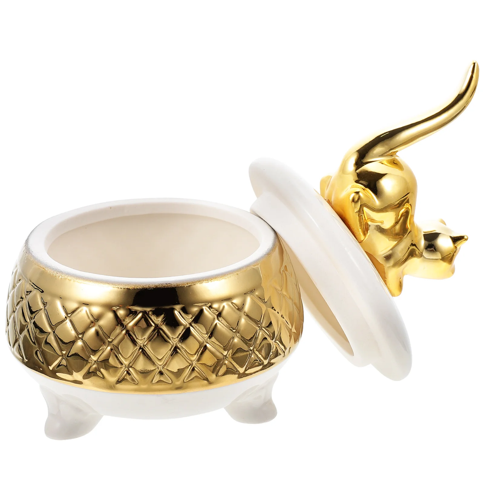 Ceramic Jewelry Box Removable Lid Jewelry Organizer Decorative Charm Holder for Home Bedroom Bathroom