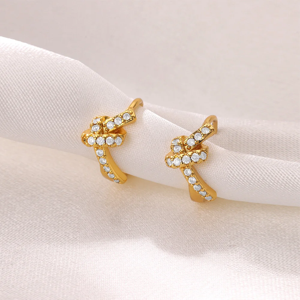 Luxury Heart Key Dangle Earrings for Women Gold Color Stainless Steel Earrings Female Bling Zircon Drop Ear Jewelry aretes mujer