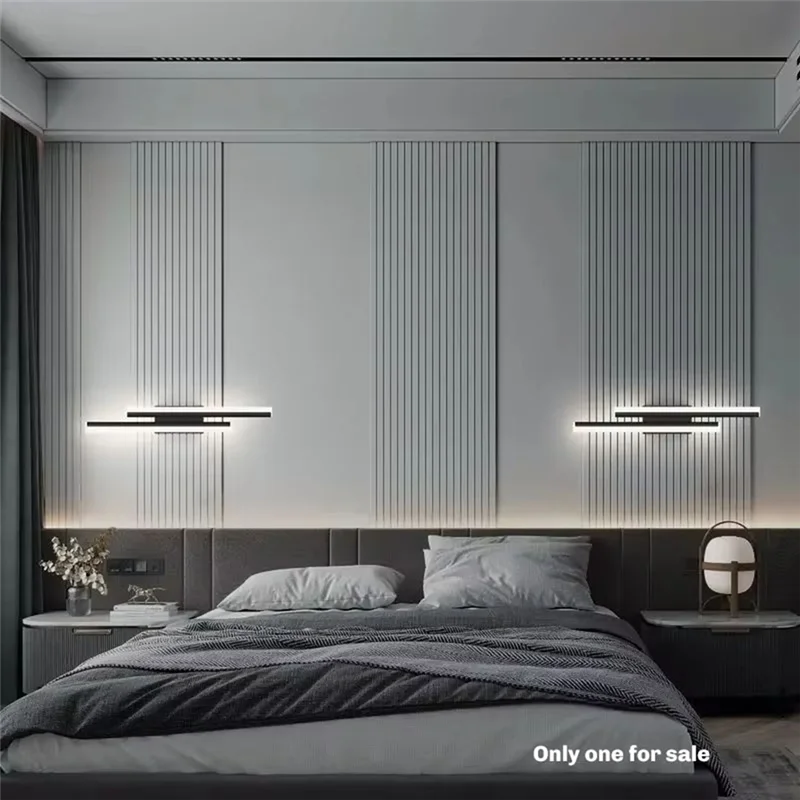 

ABFS Modern Wall Lamp Black Linear Wall Sconce LED Long Strip Indoor Lighting Fixture For Bedside Living Room