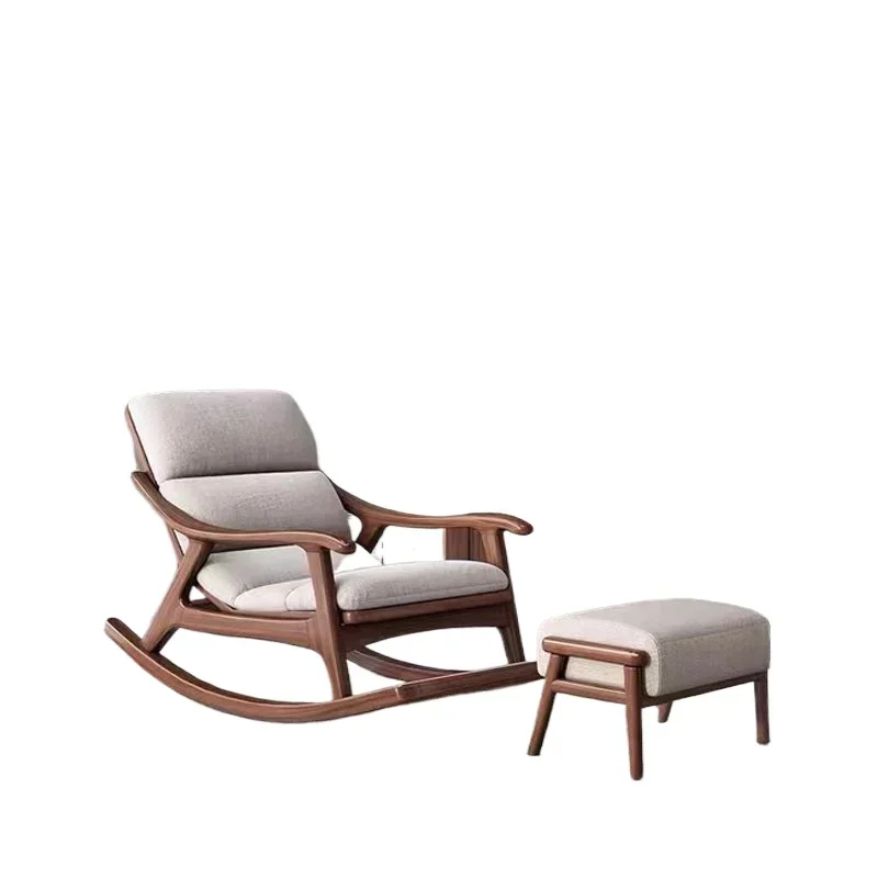 Chinese-style solid wood rocking chair, rocking adult home recliner, carefree guest balcony, lazy and comfortable resting