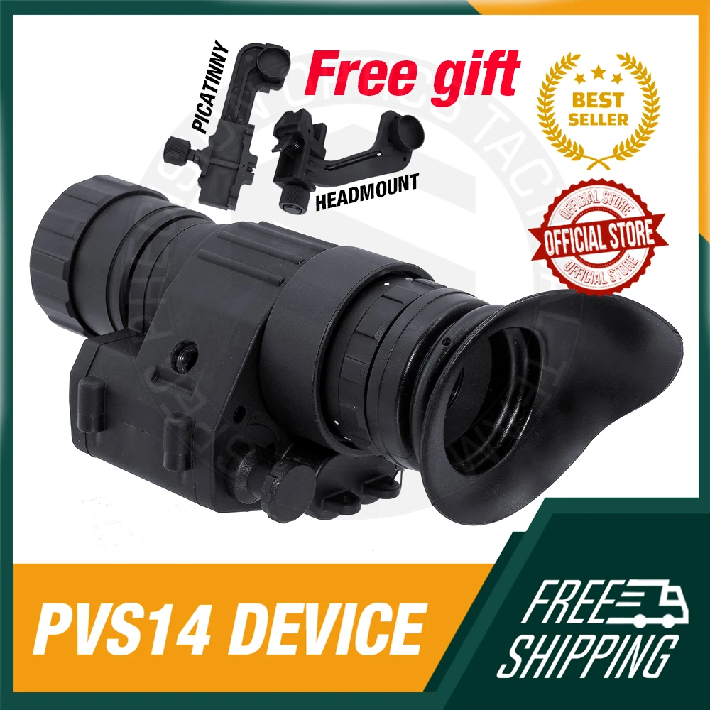 PVS-14 PVS14 Helmet Mounted Night Vision Scope Infrared Night Vision Monocular for Adults 2X Magnification For Hunting