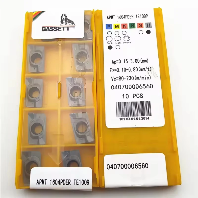 10pcs BASSETT 100% Original APMT APMT1135PDR APMT1604PDER TE1008 TE1009 TE1028 CNC Lathe Cutting Tools Carbide Milling Inserts