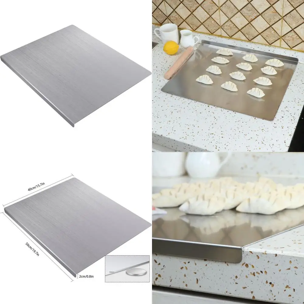 

Большая разделочная доска из нержавеющей стали - прочный коврик для нарезки для кухни, кондитерских изделий, мяса и овощей (50x40 см)