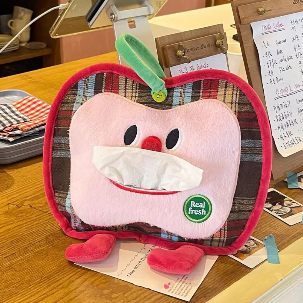 

Practical Cartoon Fruit Shape Tissue Box Plush Stylish Car Storage Bag Large Capacity Car Sundries Bags Car Decor