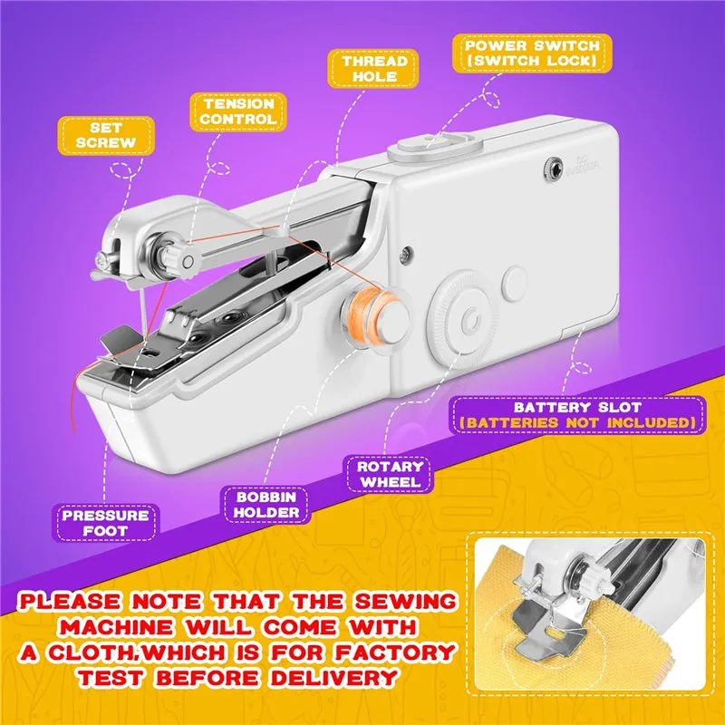 Electric Mini Sewing Machine Portable Manual Hand Sewing Machine Kit Small DIY Handheld Battery USB Knitting Machines Devices