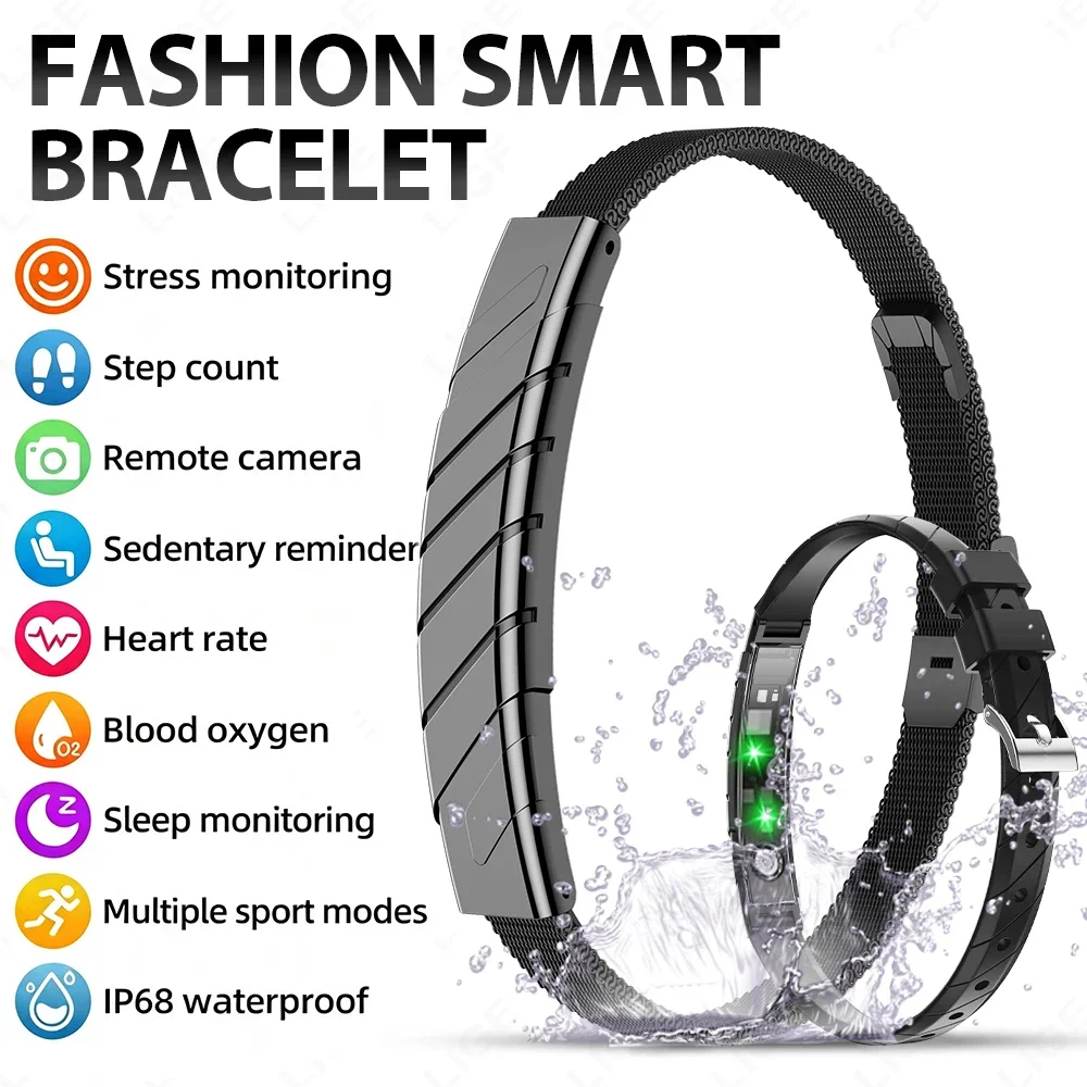 No Screen Smart Bracelet Smart Watch Sports Band Heart Rate Blood Oxygen Stress Sleep Monitor Waterproof Health Fitness Tracker
