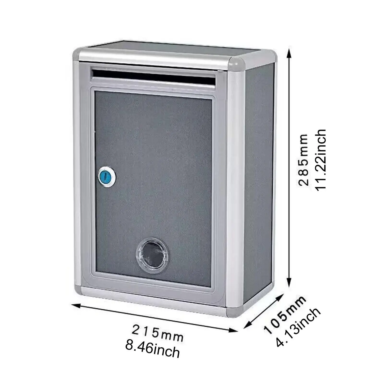 Large Capacity Mailbox Aluminum Locking Wall Mount Letterbox Secure Post Box for Home Office Apartment